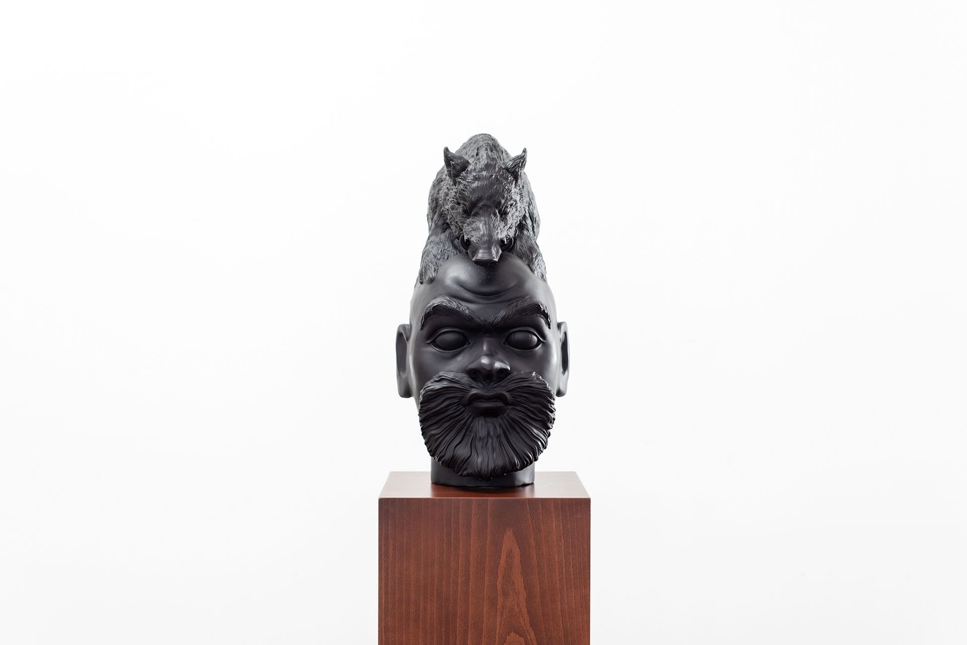 Wael Shawky, Pig head, 2023, Bronze sculpture, 57 × 35 × 28 cm