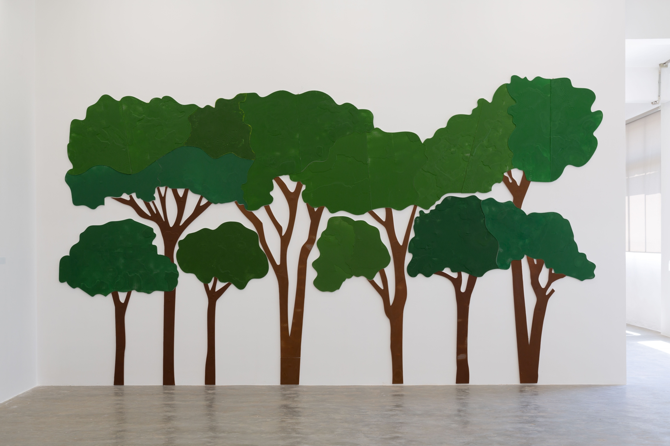 Marwan Rechmaoui, Trees, 2025, Beeswax, oil paint on iron and wood, approx. 3 x 5 m