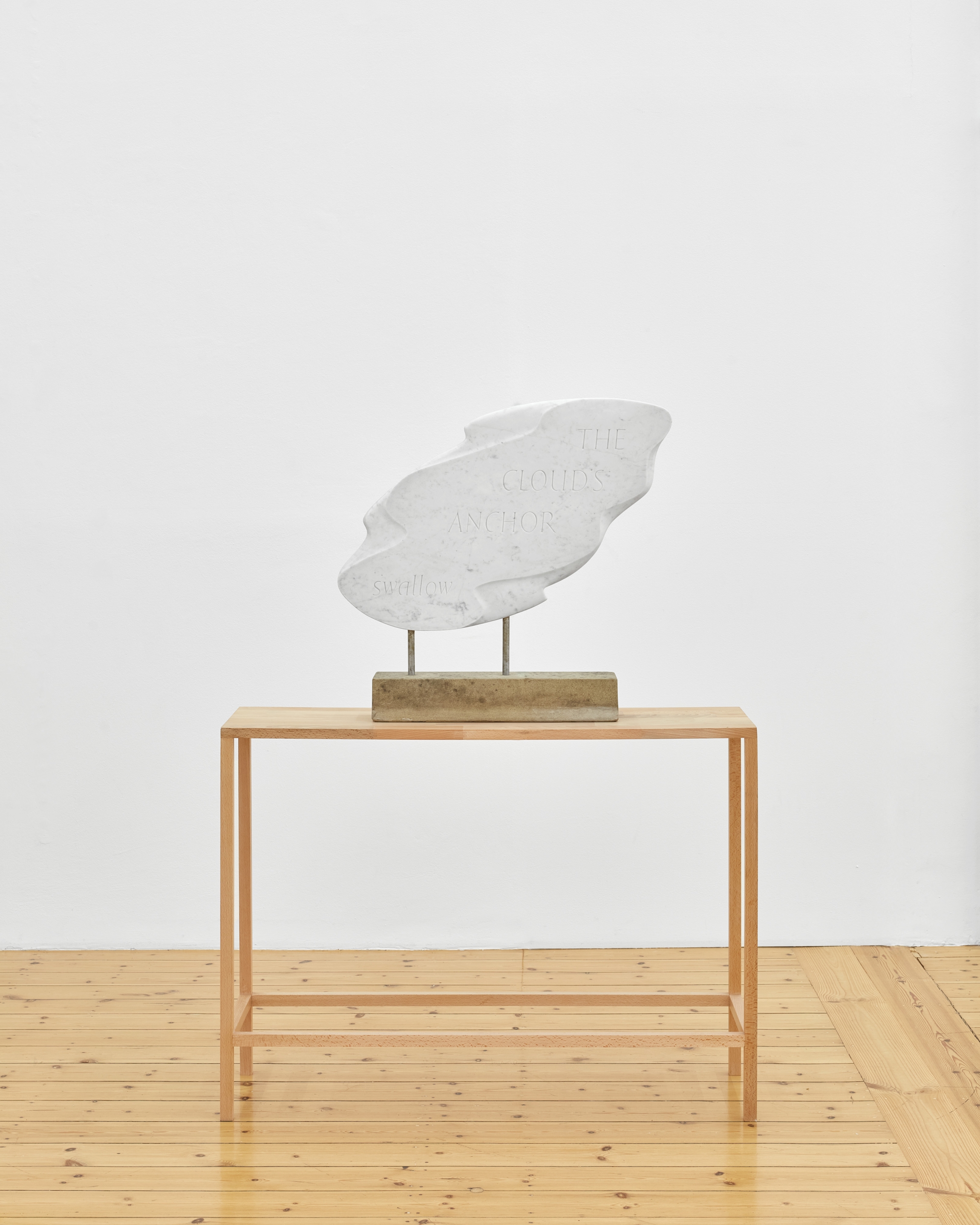 Ian Hamilton Finlay, The Cloud's Anchor, 1968, Carrara marble, metal, 60 x 59 x 11 cm