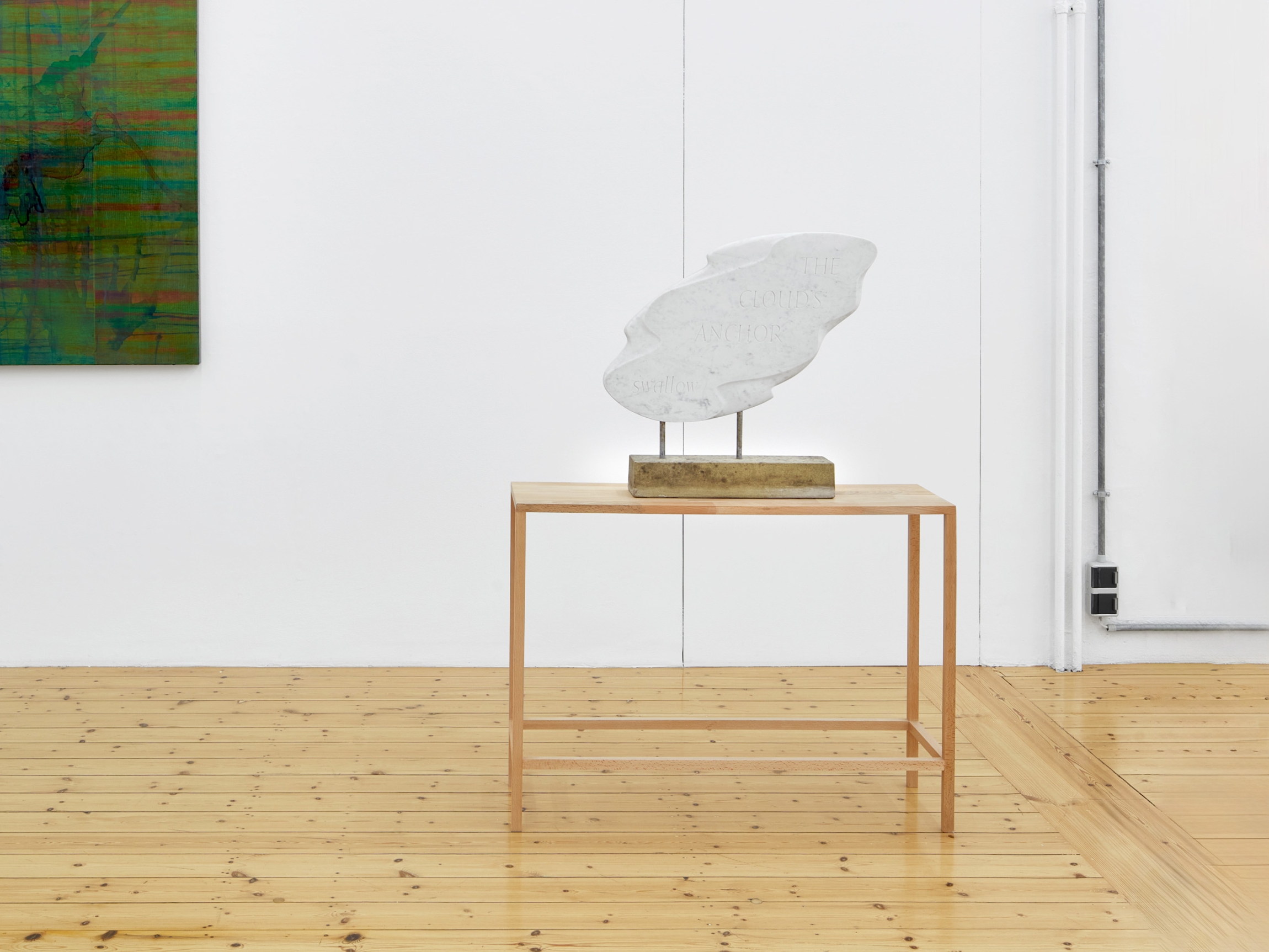 Ian Hamilton Finlay, The Cloud's Anchor, 1968, Carrara marble, metal, 60 x 59 x 11 cm