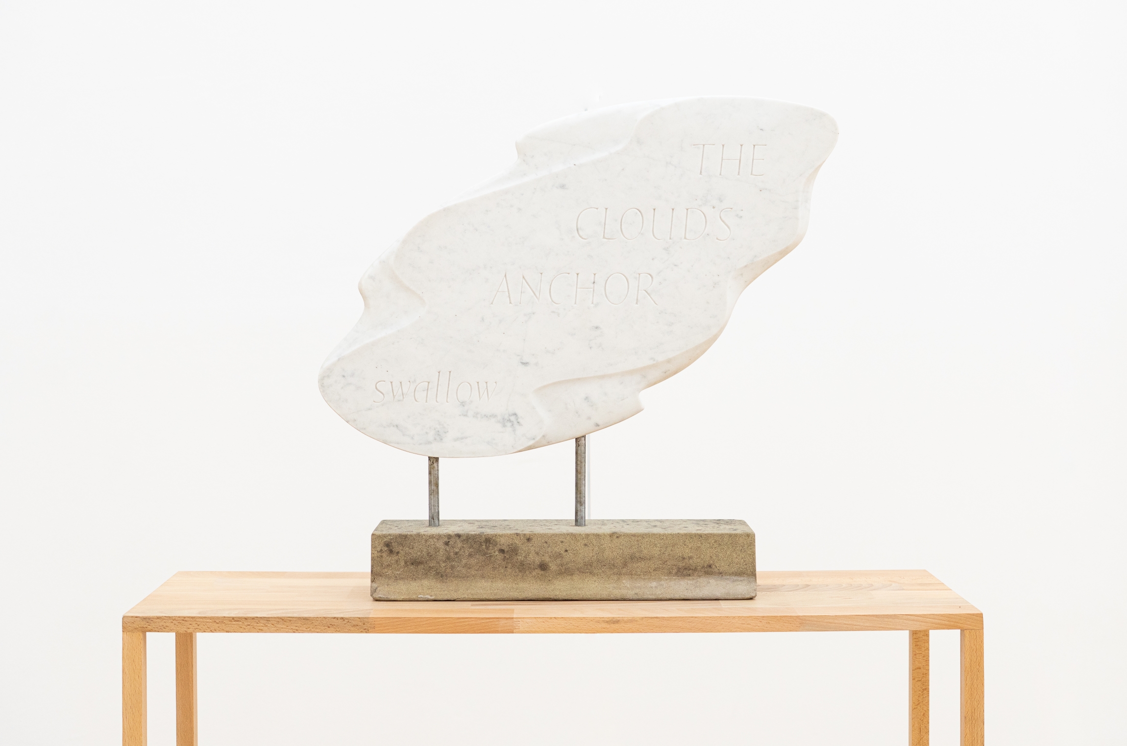 Ian Hamilton Finlay, The Cloud's Anchor, 1968, Carrara marble, metal, 60 x 59 x 11 cm