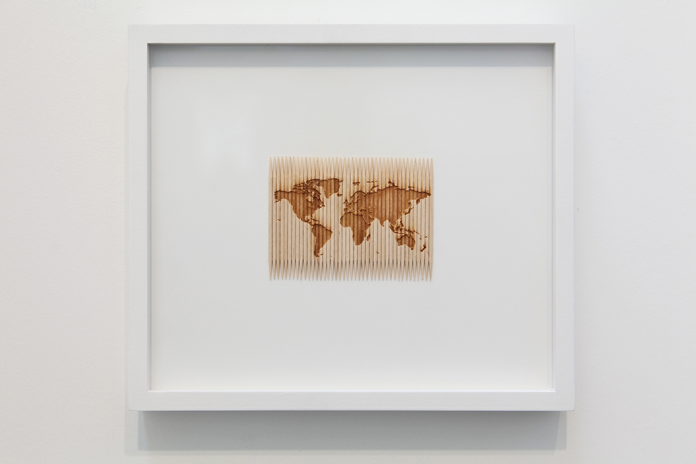 Untitled, 2012, Laser carving, toothpicks, 6,5 x 9 cm, 19 x 22 cm framed