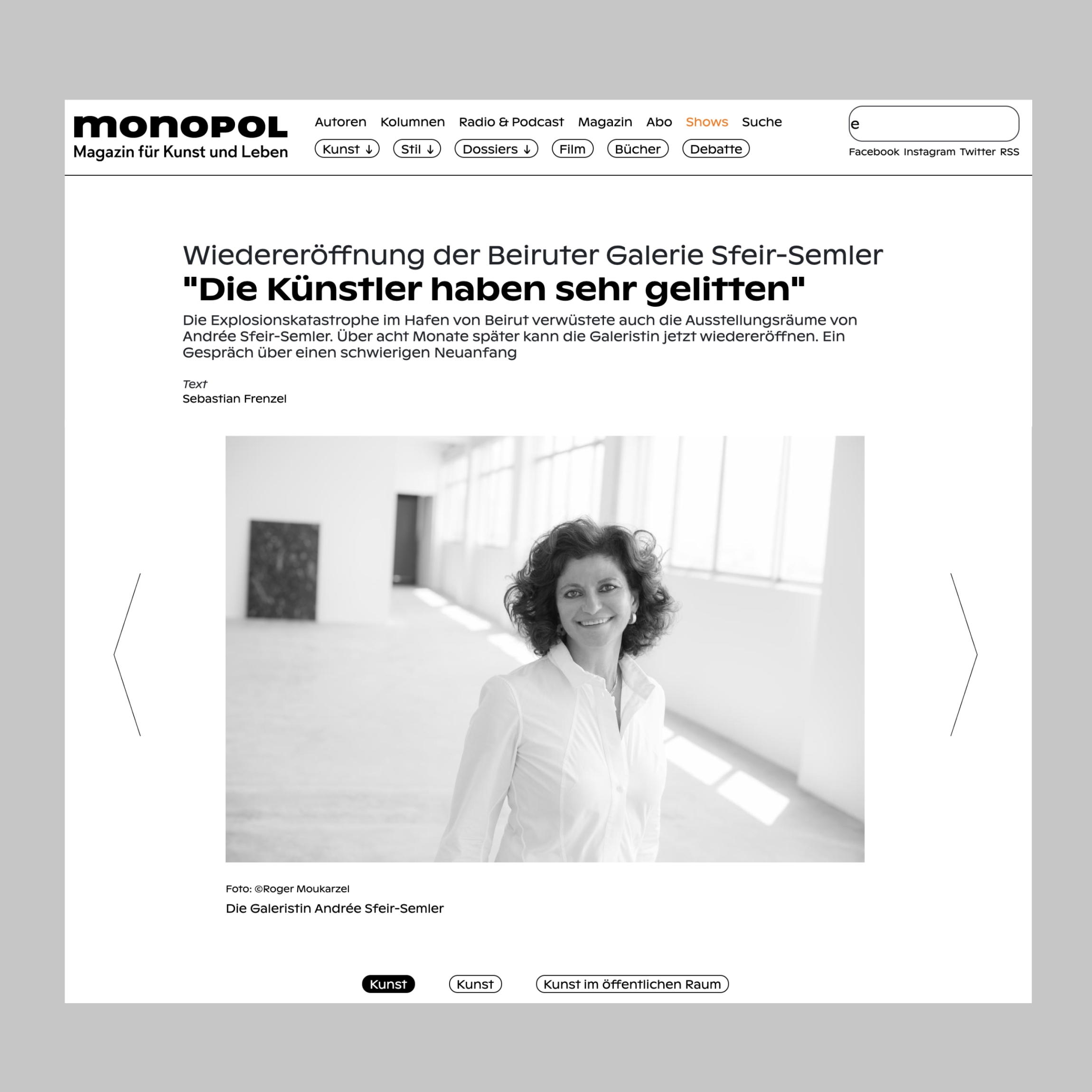 Wiedereröffnung der Beiruter Galerie Sfeir-Semler: "Die Künstler haben sehr gelitten"