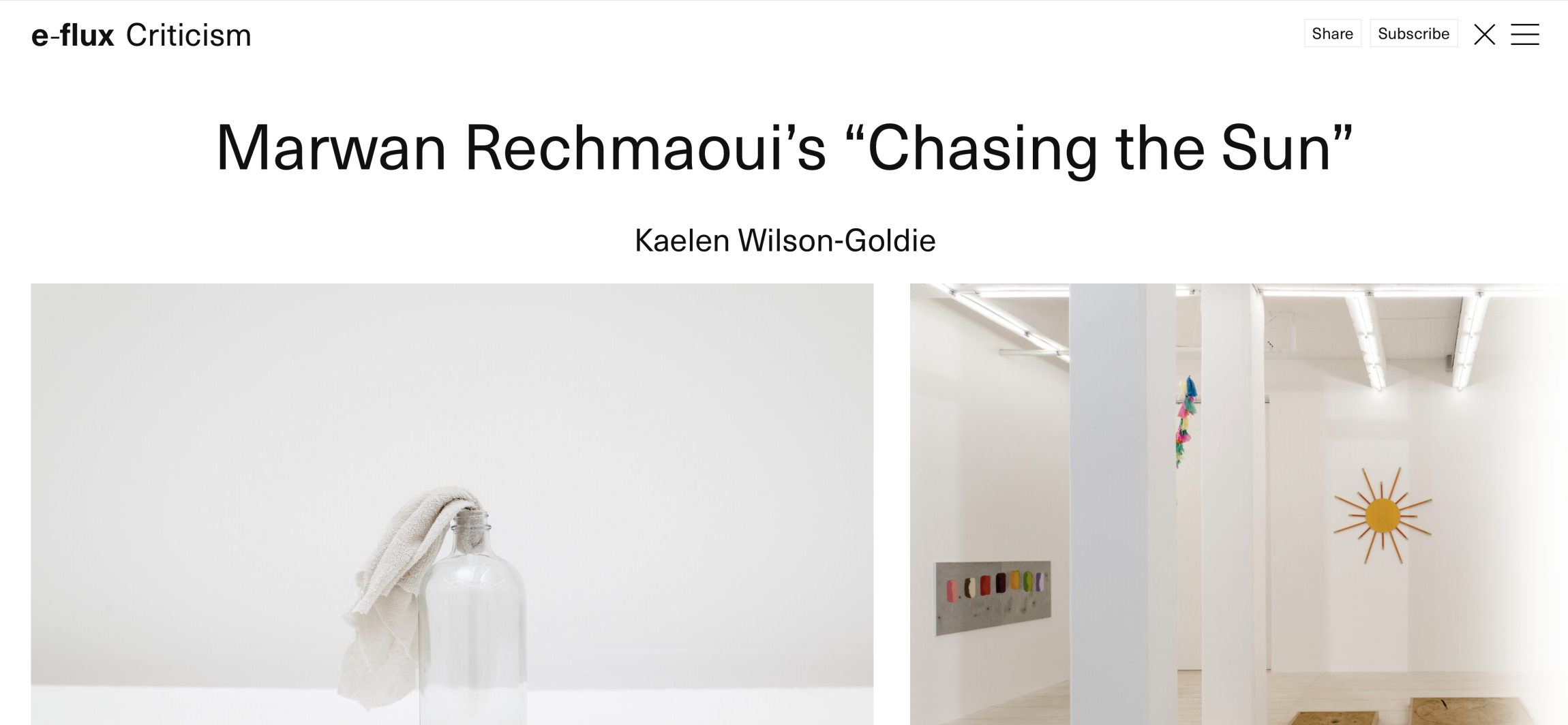 Marwan Rechmaoui « Marwan Rechmaoui’s “Chasing the Sun” » | via e-flux, May 29, 2024