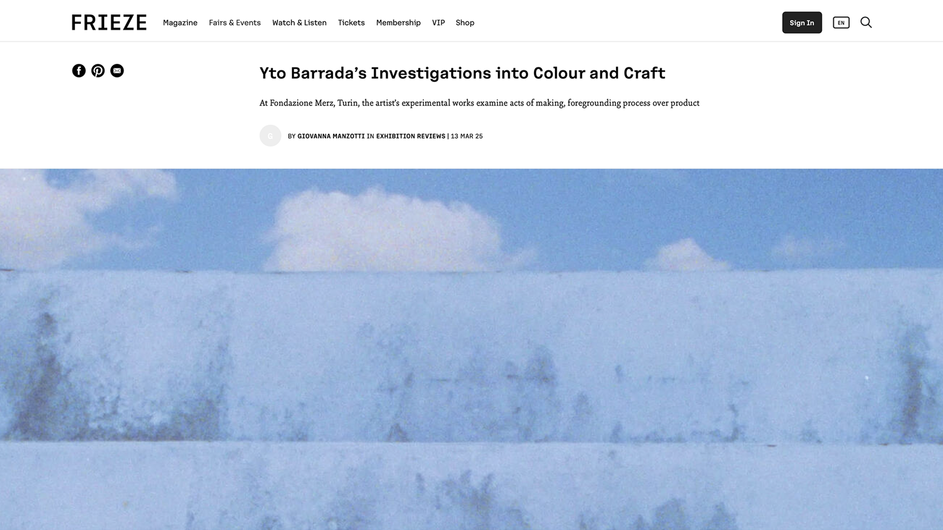 Yto Barrada « Yto Barrada's Investigations into Colour and Craft » | via Frieze, March 13, 2025