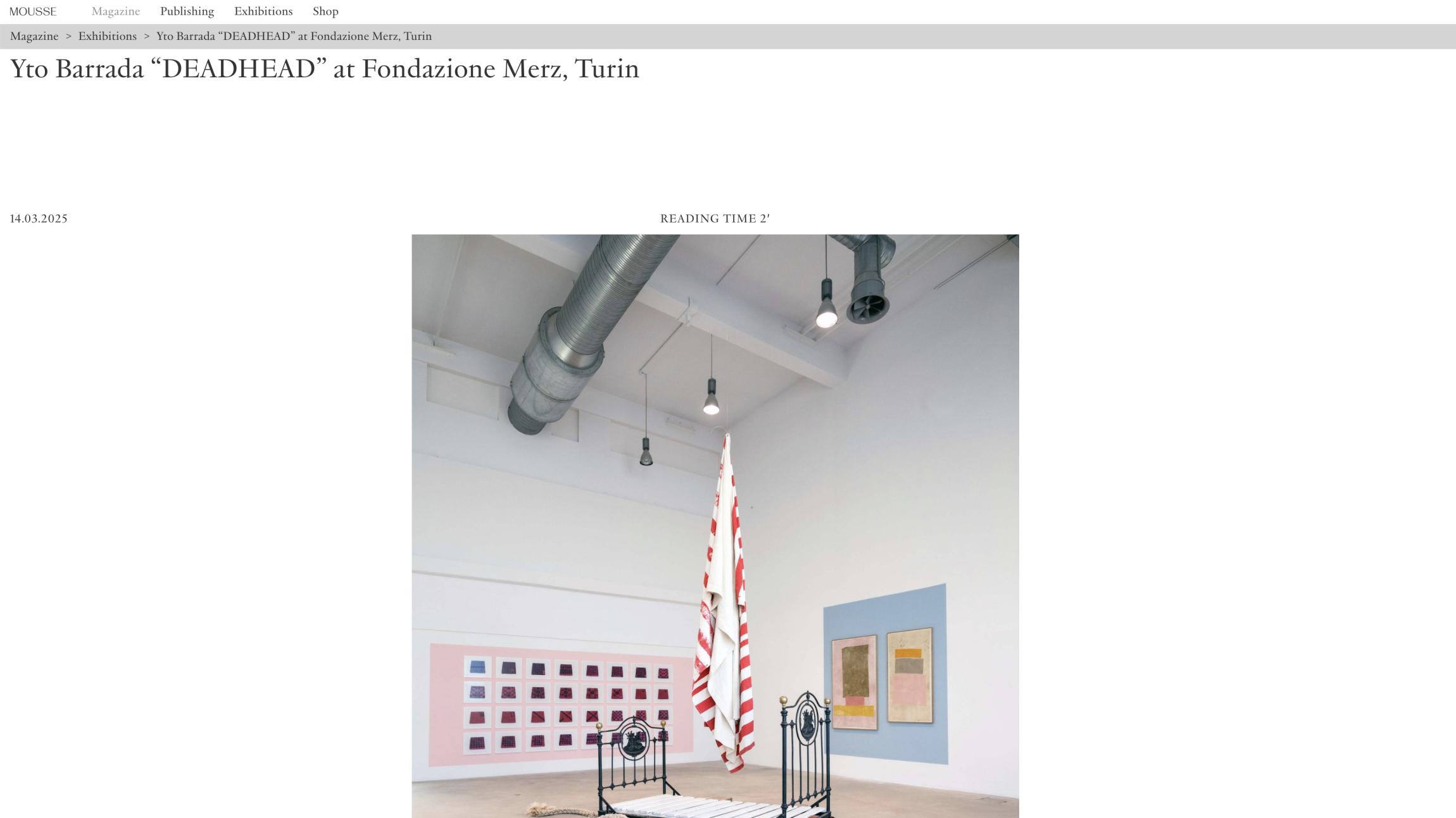 Yto Barrada « “DEADHEAD” at Fondazione Merz, Turin » | via MOUSSE, March 14, 2025