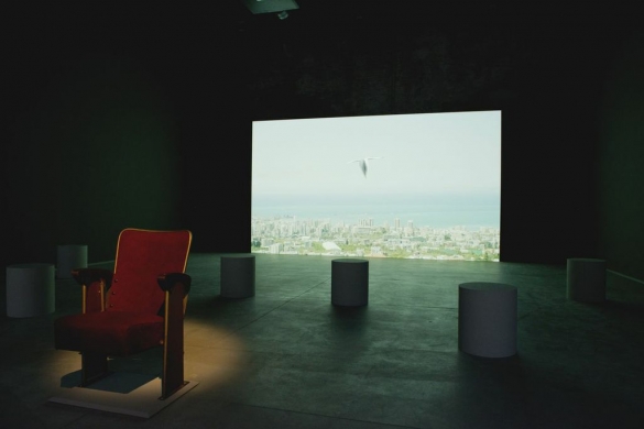 Letter to a Refusing Pilot, 2013, Film and video installation. Installation view Venice Biennale, 2013