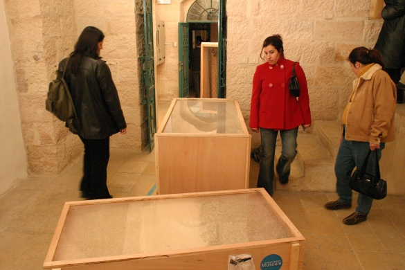 3rd Annual Wall Zone Auction, 2004, Exhibition view, Khalil Sakakini Cultural Centre, Ramallah