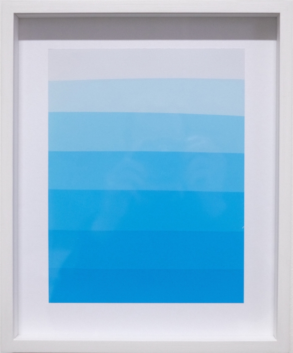 Photogram (Color gradient blue), photographic paper, 34 x 29 cm framed