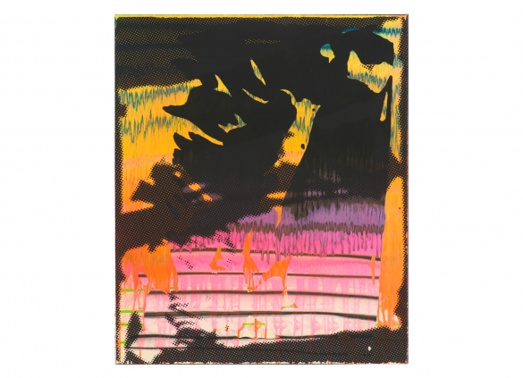 Christine Streuli, Cliff, 2018, Mixed media on canvas, 120 x 100 cm