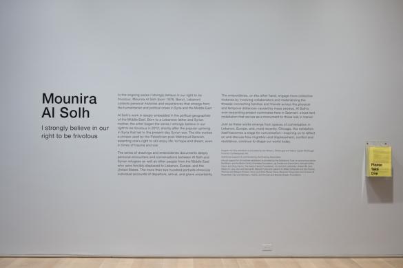 Mounira Al Solh: I strongly believe in our right to be frivolous, 2018, Exhibition view, Art Institute Chicago
