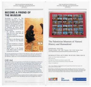 The Palestinian Museum of Natural History and Humankind, Newsletter, Autumn - Winter 2008