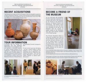 The Palestinian Museum of Natural History and Humankind, Newsletter, Winter - Spring 2007