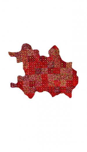 Hide Geographies, Acampamento Vila Nova Palestina, Anthropology Department (Sao Paolo), 2017, Embroidery on fabric, 240 x 240 cm, Variations of 3 + 2 AP, Each unique