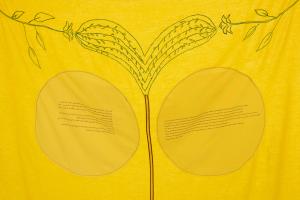 Mina El Shourouk ila Al Fahmah, 2019, Parasol, embroidered tents, 3.5 x 3.5 m, Detail