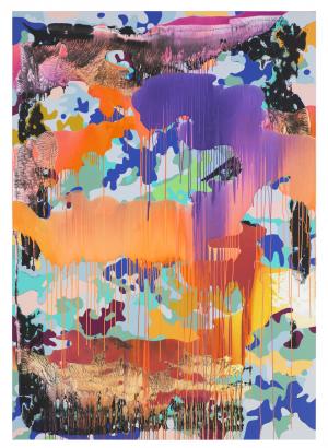 Christine Streuli, Warainting_008, 2016/17, Mixed media on canvas, 243,5 x 173 cm