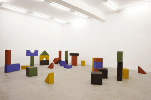 Lyautey Unit Blocks, 2010, wood, paint, dimensions variable. Installation view Sfeir-Semler Gallery, Beirut, 2016