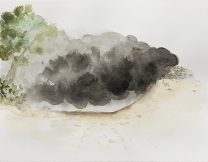 Untitled, 2017, Aquarelle on paper, 27.4 x 36 cm, 34 x 41.5 cm (framed)