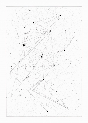 Timo Nasseri, I saw all the letters in all the stars, 2017, Ink on paper, 59 x 84 cm, Unique