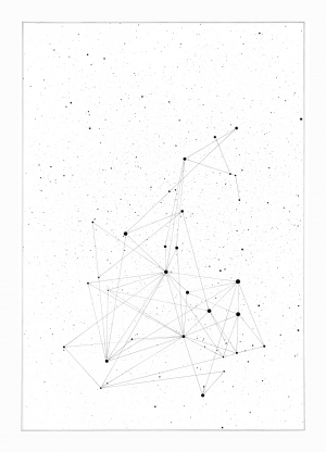 Timo Nasseri, I saw all the letters in all the stars, 2017, Ink on paper, 59 x 84 cm, Unique