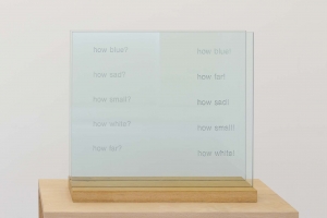 How Blue, 1990, Engraved glass, wooden stand, 61 x 55.5 x 17.6 cm, Ed. 3