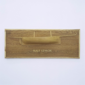 Half Lemon, 1998 with Keith Brookwell, Wood, 39 x 82 x 2 cm