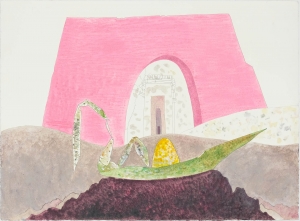 Untitled, 2018, Oil, graphite, ink on paper, 90 x 65.6 cm