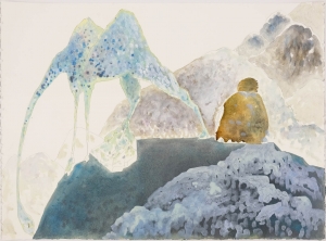 Untitled, 2018, Oil, graphite, ink on paper, 90 x 65.6 cm