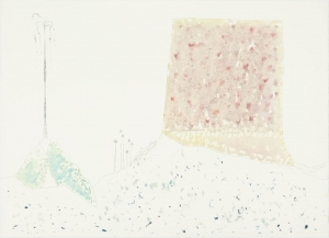 Untitled, 2018, Oil, graphite, ink on paper, 90 x 65.6 cm