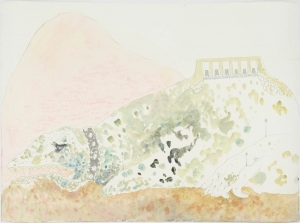 Untitled, 2018, Oil, graphite, ink on paper, 90 x 65.6 cm