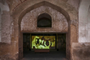 Cabaret Crusades: The Horror Show File (2010), The Path to Cairo (2012). Film and site-specific installation, Exhibition views, Lahore Biennale 2020