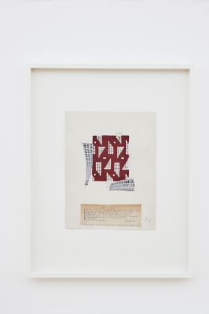 Untitled (collages), 2018, gouache, pencil, textile cut and pasted photographs, paper on paper, 57.5 x 48.5 x 4 cm