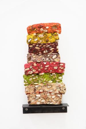 Untitled (Nougat Cross Section Flavor Sampler, fig.3), 2016, Moroccan sweets, vanished, 28.9 x 15 x 4.4 cm