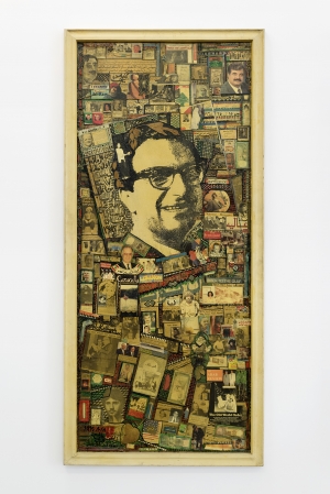 Al Harb - Qabl Wa Ba'd, 28.8.1992 (The war- Before and After), 1992, Collage on plywood, 211 x 90 cm