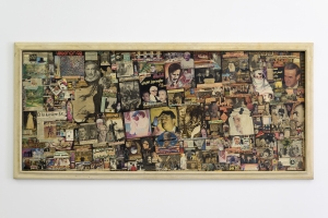 Aref El Rayess, Untitled, 1992, Collage on plywood, 90 x 211 cm