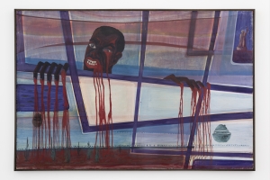 Aref El Rayess, Hommage à Matrin Luther King (Blood and Freedom series), 1968, Oil on canvas, 101 x 150 cm
