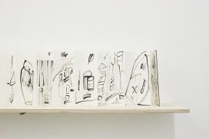 Etel Adnan, Erquy, La Baie, 2021, Felt pen on paper, 30 pages à 28,7 x 8,9 cm