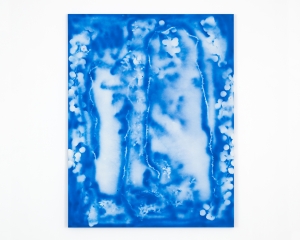 Ania Soliman, strange-standing (gymnast) [Witnesser 8], 2022, Spray paint on canvas, 180 x 140 x 2 cm