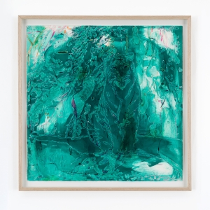 Ania Soliman, Terraform 8 (falchion-owl, enigma-avid), 2022, Colored pencil, encaustic, acrylic ink on paper, 70 x 70 cm