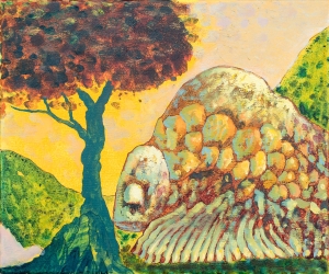 Wael Shawky, Untitled, 2023, Oil on canvas, 40.7 x 51.2 cm