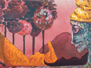 Wael Shawky, Untitled, 2023, Oil on canvas, 45.8 x 61 cm