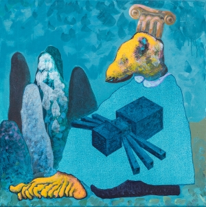 Wael Shawky, Untitled, 2023, Oil on canvas, 61.2 x 61.2 cm