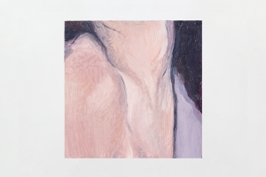 Neck, 2023, Oil on cardboard, 15 × 15 cm