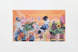 To Have the Strength of a Window, 2023, Sketch for a painting, Oil on canvas 134 × 224 cm