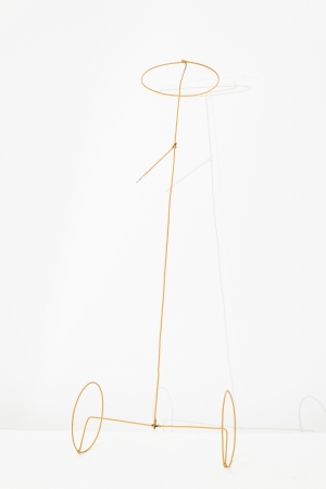 Wire Car, 2024, 3 mm metal wire, 110 × 40 × 10 cm