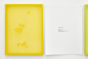 Let me mend your broken bones (Syria), 2024, Darning on medicinally dyed silk, 27 x 36 cm each