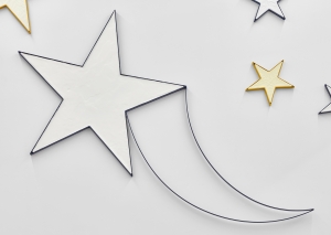 Shooting Star, 2024-25, Beeswax and metal, 90 x 176 cm