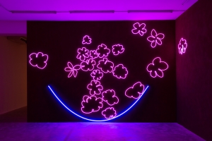 Dineo Seshee Bopape, (Raisibe dreaming): flowers and light, flowers and light, 2025, color LED light, variable dimensions, 3 + 2 AP