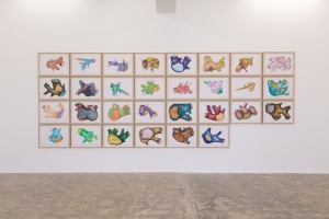Khalil Rabah, Testimonies, 2025, drawings on paper, 40 x 60 cm each