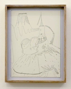 Cabaret Crusades, Drawing 64, 2010, Ink and pencil on paper, 42 x 30 cm, framed